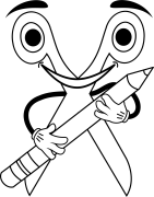 scissors ສີອອນລາຍ